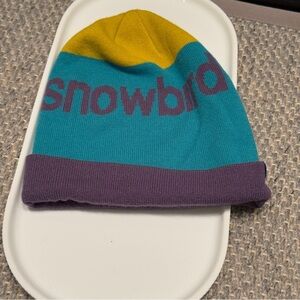 Snowbird Utah Winter Resort Purple, Yellow & Turquoise Stripe Beanie Unisex